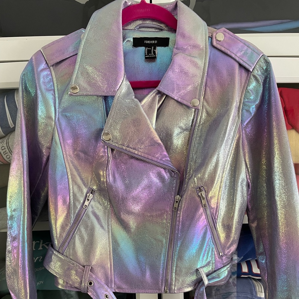 Forever 21 Iridescent Leather-style Jacket